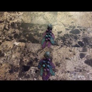 Purple and teal earrings